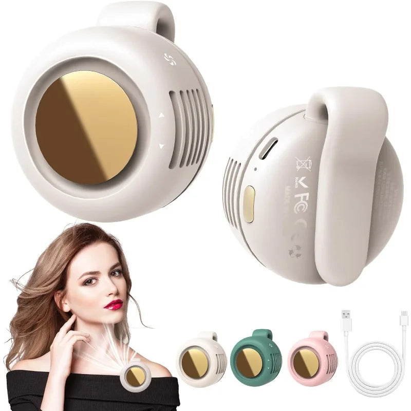 AirClip Mini Bladeless Fan - Silent, Clip-On, 3-Speed Portable Cooling